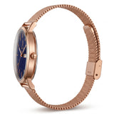 Side profile of the Venice Stardust watch and mesh bracelet.